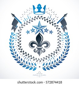 Heraldic coat of arms decorative emblem.