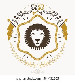 Heraldic coat of arms decorative emblem.