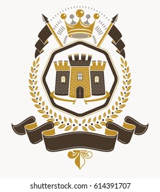 Heraldic coat of arms decorative emblem.