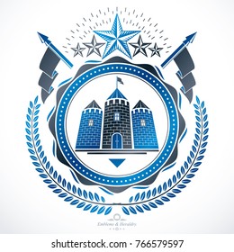 Heraldic coat of arms decorative emblem.
