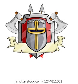 Heraldic Coat Arms Medieval Knight Metal Stock Vector (Royalty Free ...