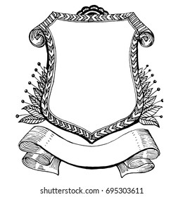 heraldic coat of arms and ribbon in vector format
