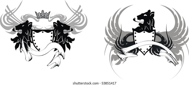 heraldic coat of arms set in vector format