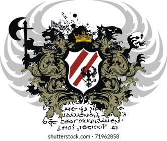 heraldic coat of arms shield in vector format very easy to edit