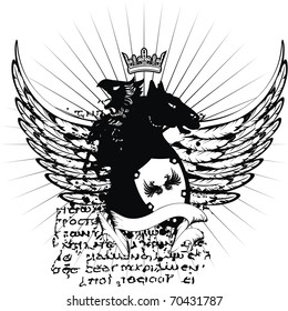 heraldic coat of arms t-shirt in vector format very easy to edit
