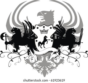 Coat Arms Two Lions Crown On Stock Vector (Royalty Free) 82032301 ...