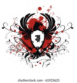 HERALDIC COAT OF ARMS IN VECTOR FORMAT VERY EASY TO EDIT