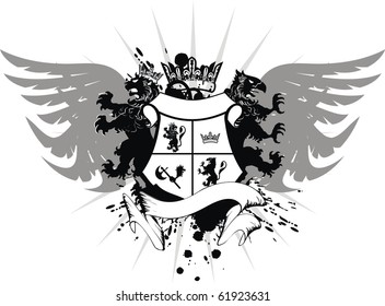 HERALDIC COAT OF ARMS IN VECTOR FORMAT VERY EASY TO EDIT