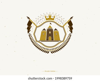 Heraldic Coat of Arms, vintage vector emblem.