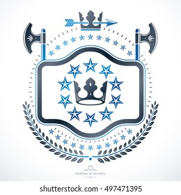Heraldic Coat of Arms, vintage vector emblem.