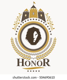 Heraldic Coat of Arms, vintage vector emblem.