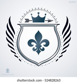 Heraldic Coat of Arms, vintage vector emblem.