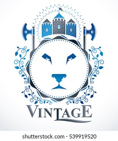 Heraldic Coat of Arms, vintage vector emblem.