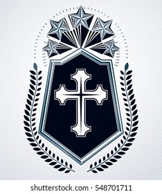 Heraldic Coat of Arms, vintage vector emblem.