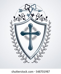 Heraldic Coat of Arms, vintage vector emblem.