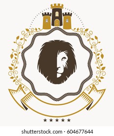 Heraldic Coat of Arms, vintage vector emblem.