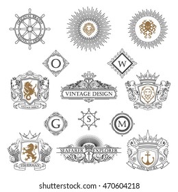 Heraldic collection of nautical design