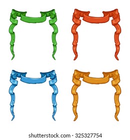 Heraldic colored ribbons