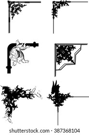     heraldic corners set in vector format very easy to edit