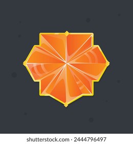 Diseño de Vector de marco dorado naranja de cresta heráldica