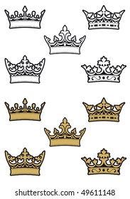 Heraldic crowns and diadems for design and decorate. Jpeg version is also available
