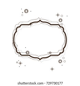 heraldic decorative border in brown color silhouette with sparks vector illustration