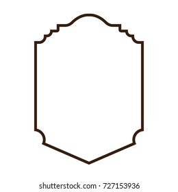 heraldic decorative frame in brown color contour vector illustration