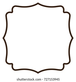 heraldic decorative frame in brown color contour vector illustration