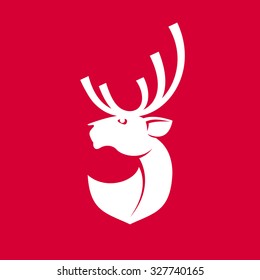 Heraldic deer. Vector flat vintage design template elements for your application or corporate identity.