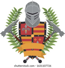 heraldic design knight 02. Flat design style