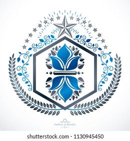 Heraldic design, vector vintage emblem.