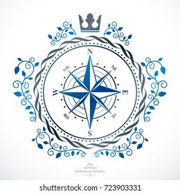 Heraldic design, vector vintage emblem.
