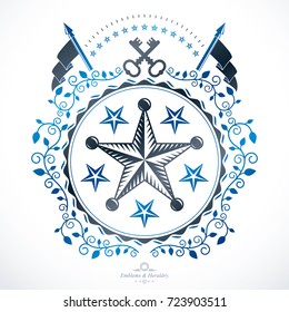 Heraldic design, vector vintage emblem.