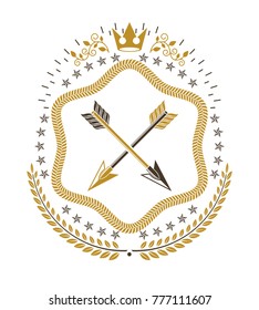 Heraldic design, vector vintage emblem.