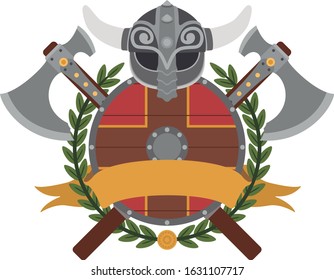 heraldic design viking 01. Flat design style.