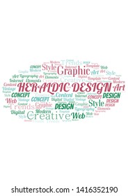 Heraldic Design word cloud. Wordcloud made with text only.