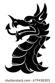 Heraldic Dragon Head Simple