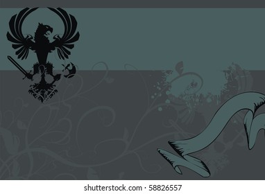 heraldic eagle background in vector format