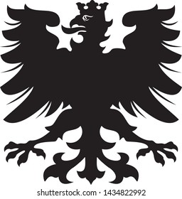 Heraldic eagle. black / white silhouette. Vector