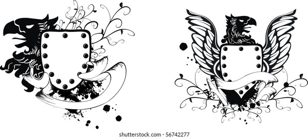 heraldic eagle coat of arm in vector format very easy to edit