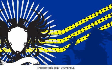 heraldic eagle coat of arms background in vector format very easy to edit