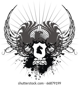 heraldic eagle coat of arms tshirt in vector format