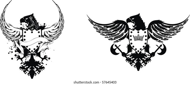 heraldic eagle coat of arms in vector format
