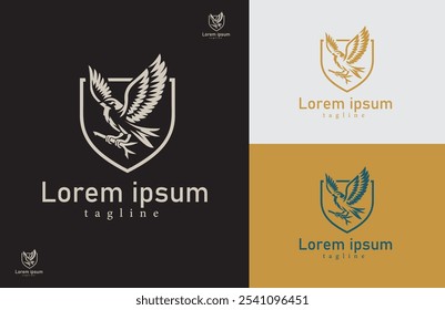 Heraldic Eagle Emblem - Elegante logotipo de escudo vetorial para identidade corporativa e de marca