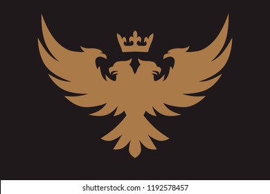 Heraldic eagle, falcons and hawks spread wings