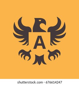 Heraldic eagle logo icon. Vector illustration.