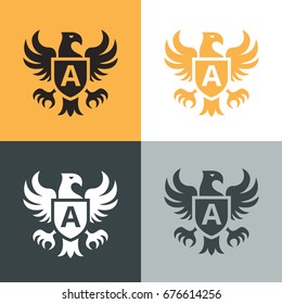 Heraldic Eagle Logo Icon. Vector Illustration.