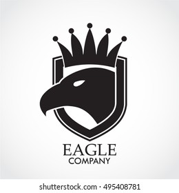heraldic eagle logo with shield and crown