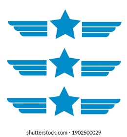 Heraldic with eagle silhouettes. Eagle emblems or eagle logos set