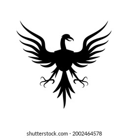 Heraldischer Adler Symbol. Emblem Template. Einzeln auf weißem Hintergrund. Vektorsilhouette-Illustration.